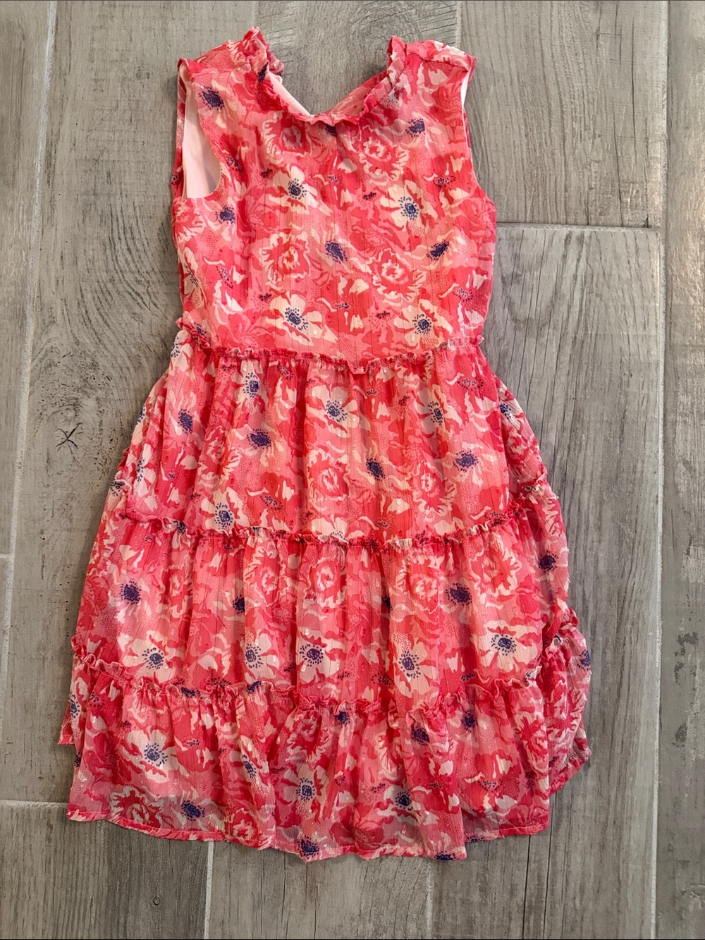 Tahari Coral Floral Tiered Sundress for Girls
